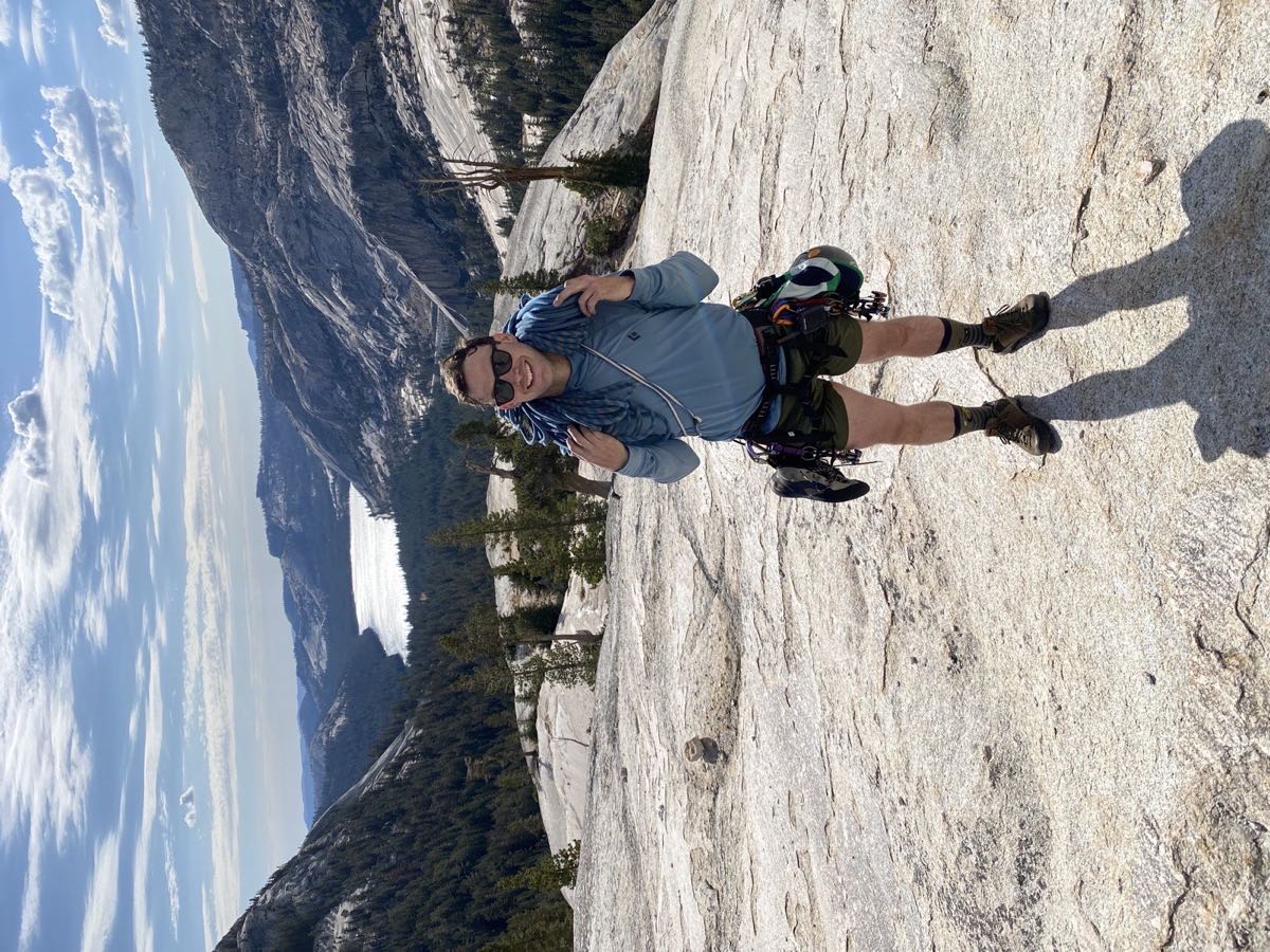 Standing on a granite summit in Yosemite